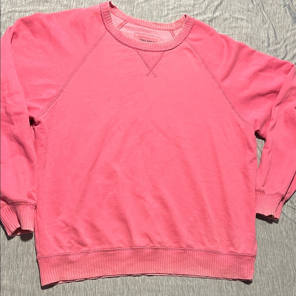 American Eagle Outfitters Bright Pink Crewneck Sweatshirt